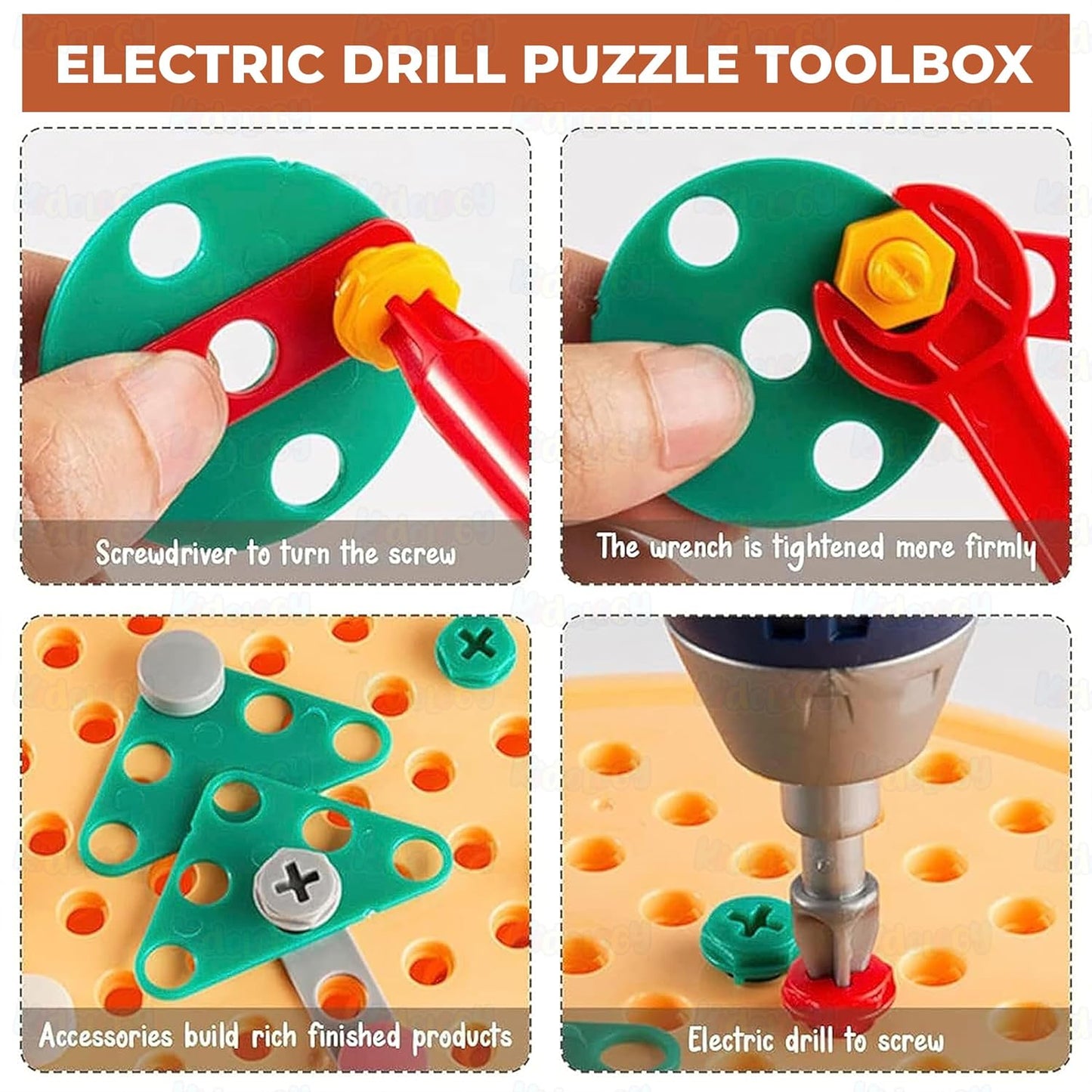 “BrainBuilder™ Creative Drill Kit”- 203 Pcs Educational Kit Construction Toy for Kids