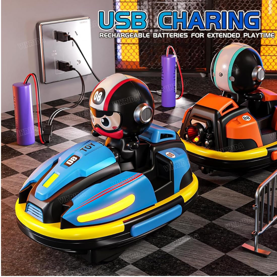 Nuivora DualRacer™ RC Bumper Cars - Lights, Music & Spray Effects – Interactive Battle Fun for All Ages
