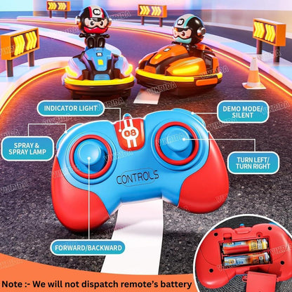 Nuivora DualRacer™ RC Bumper Cars - Lights, Music & Spray Effects – Interactive Battle Fun for All Ages