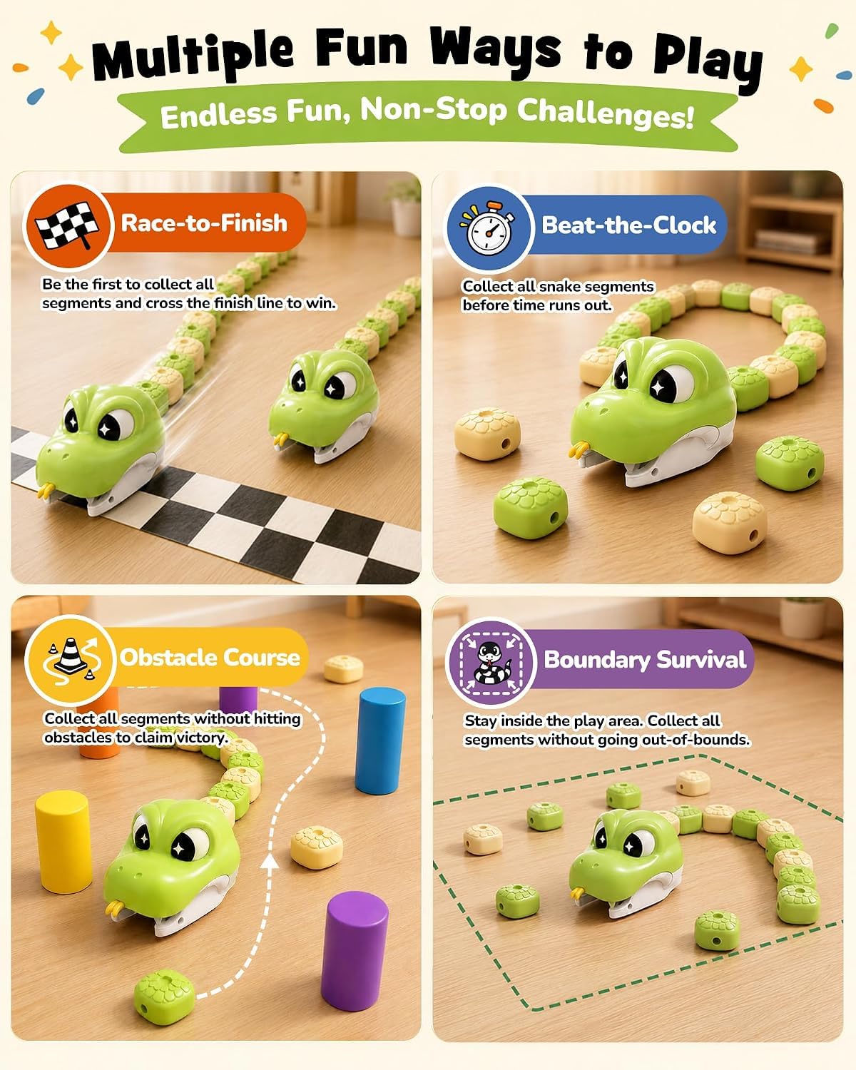 SnakeStrike™ – Interactive RC Snake | 2-Player & 4-Player Battle Set