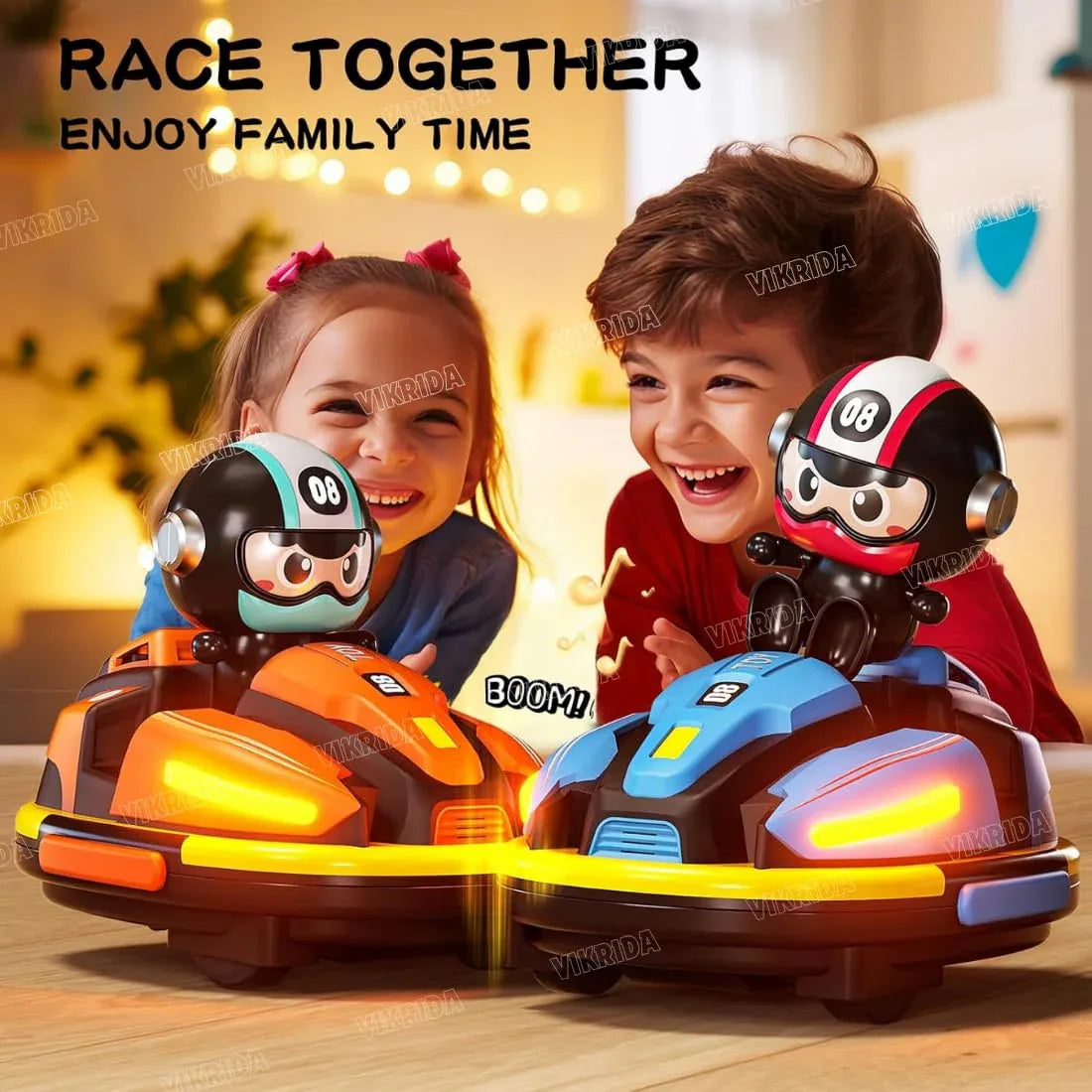 Nuivora DualRacer™ RC Bumper Cars - Lights, Music & Spray Effects – Interactive Battle Fun for All Ages