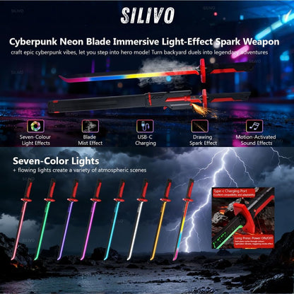 StrikeBlaze™ Rechargeable LED Sword with Smoke & Spark Effects