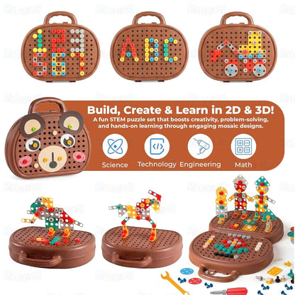 “BrainBuilder™ Creative Drill Kit”- 203 Pcs Educational Kit Construction Toy for Kids
