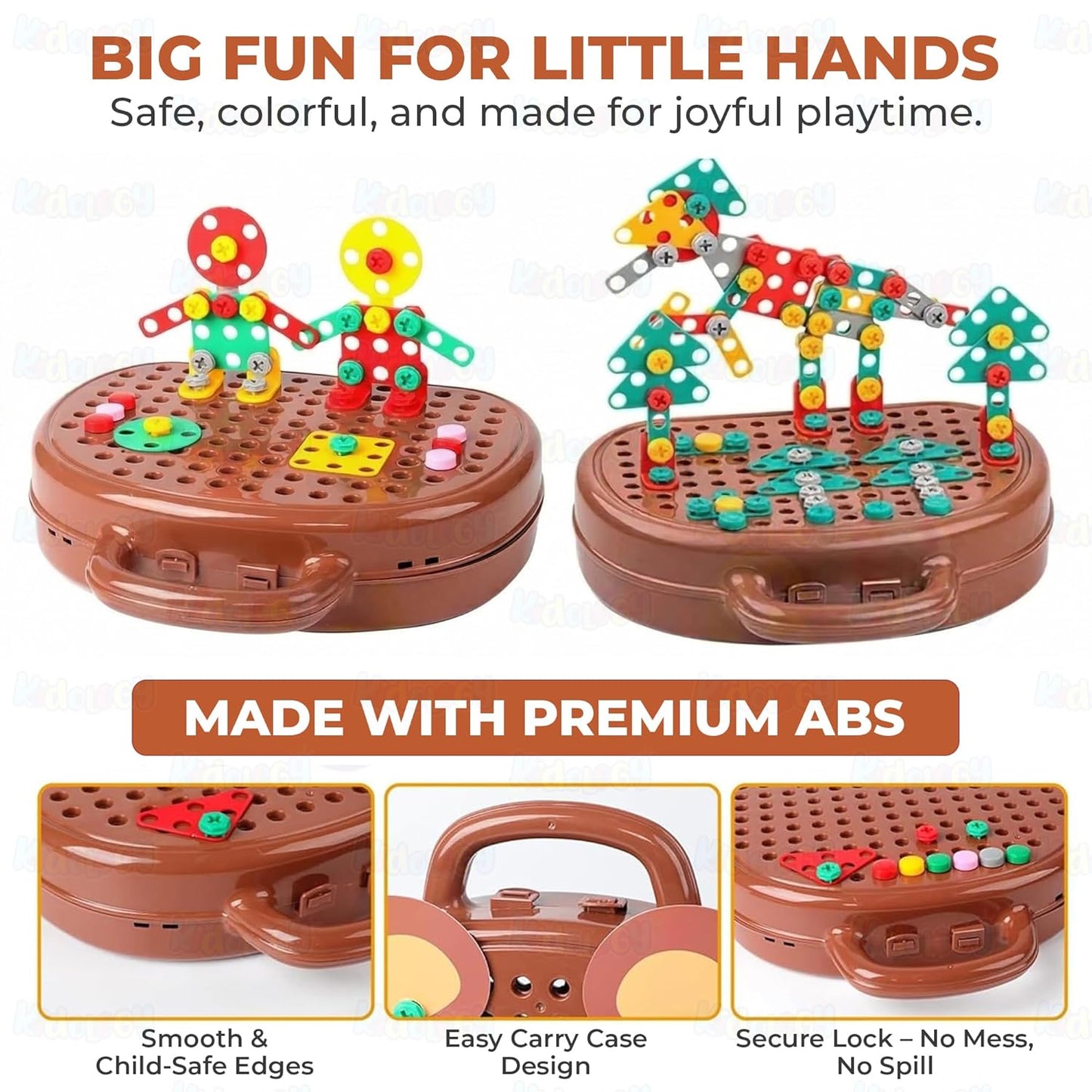 “BrainBuilder™ Creative Drill Kit”- 203 Pcs Educational Kit Construction Toy for Kids
