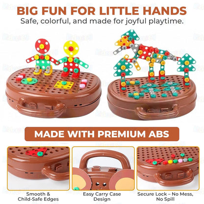 “BrainBuilder™ Creative Drill Kit”- 203 Pcs Educational Kit Construction Toy for Kids