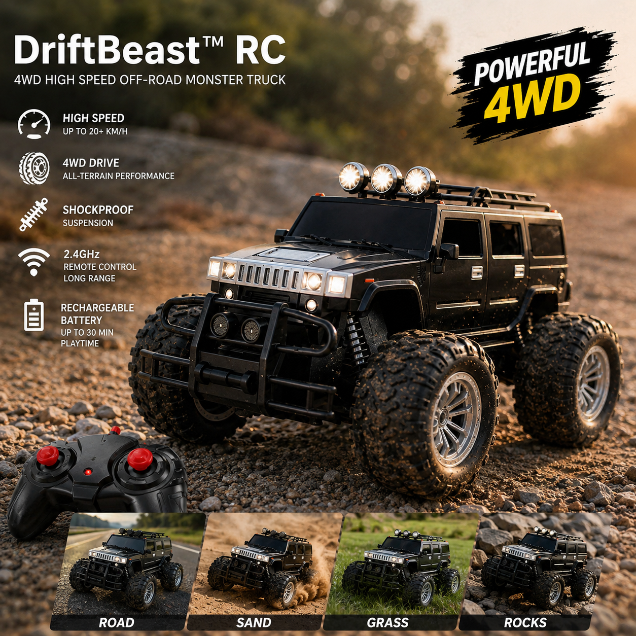 DriftBeast™ RC - Off road Rechargeable Remote Control Car