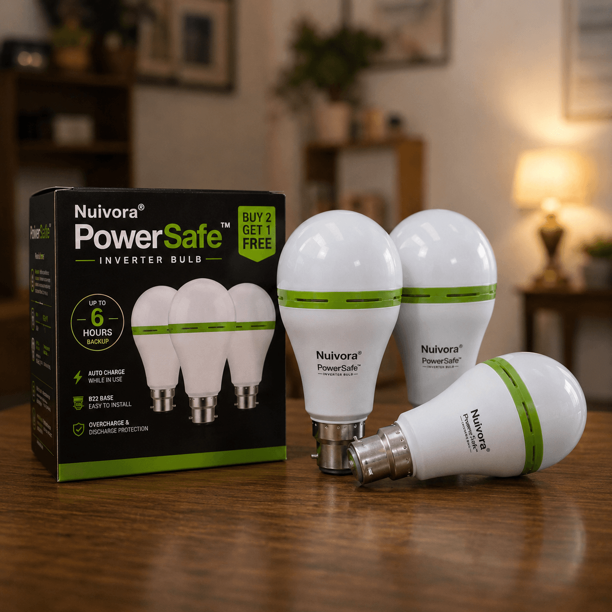 Nuivora PowerSafe™ Inverter Bulb - Protection Against Unexpected Power Cuts.