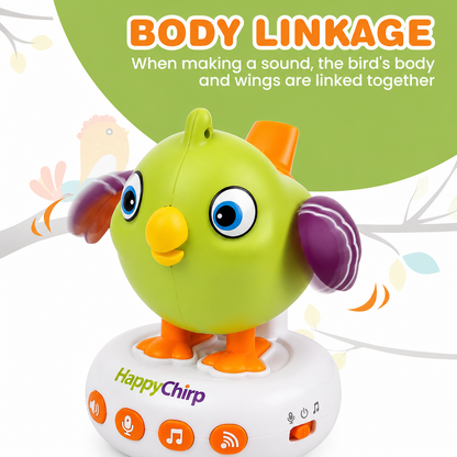 Nuivora HappyChirp™ | Interactive Talking & Singing Bird Toy | Rechargeable Educational Toy for Kids