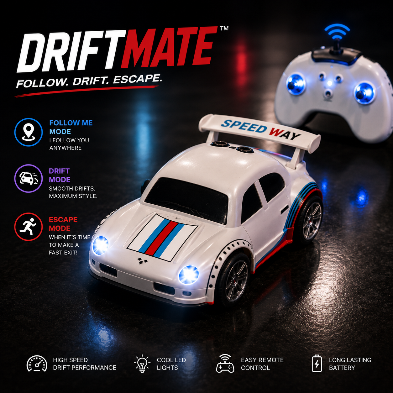 DriftMate™- Follow Me Smart Drift Rc Car 2.4ghz