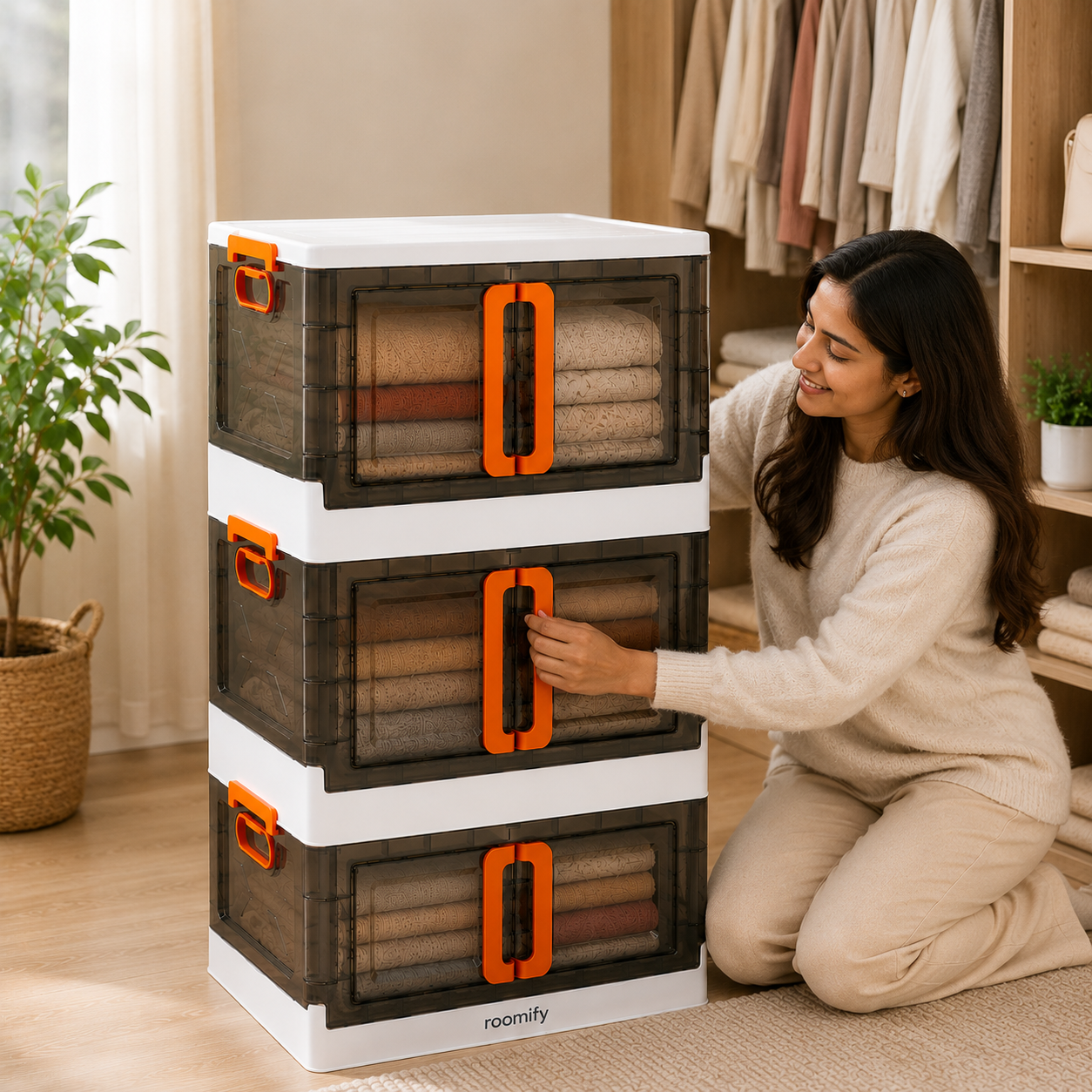 Roomify™ Premium Foldable Storage Organizer – 2,3 Layer Double Door