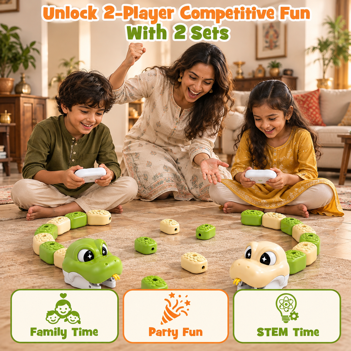 SnakeStrike™ – Interactive RC Snake | 2-Player & 4-Player Battle Set
