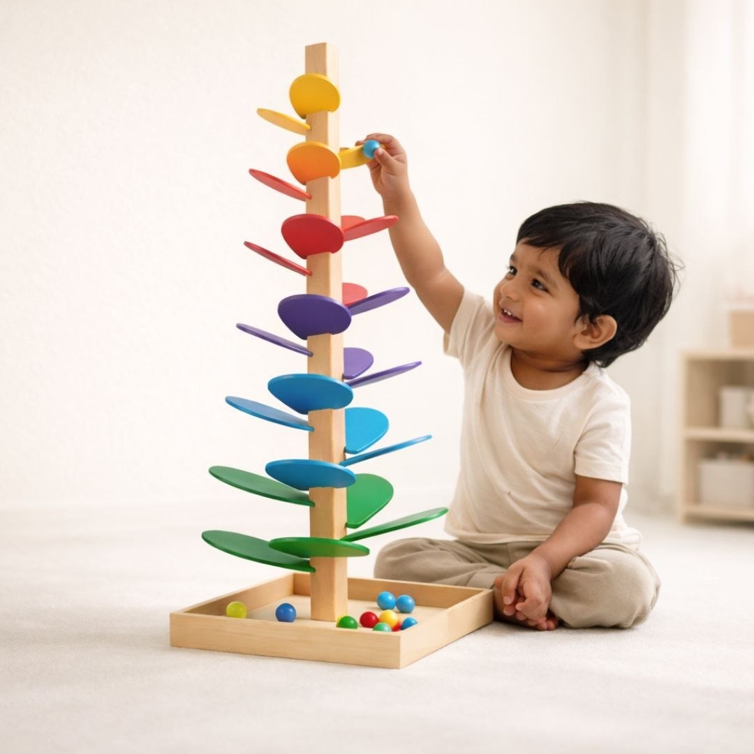 Nuivora Melody Tree™ | Montessori Wooden Musical Marble Run for Kids 3+ | Educational & Screen-Free Learning Toy