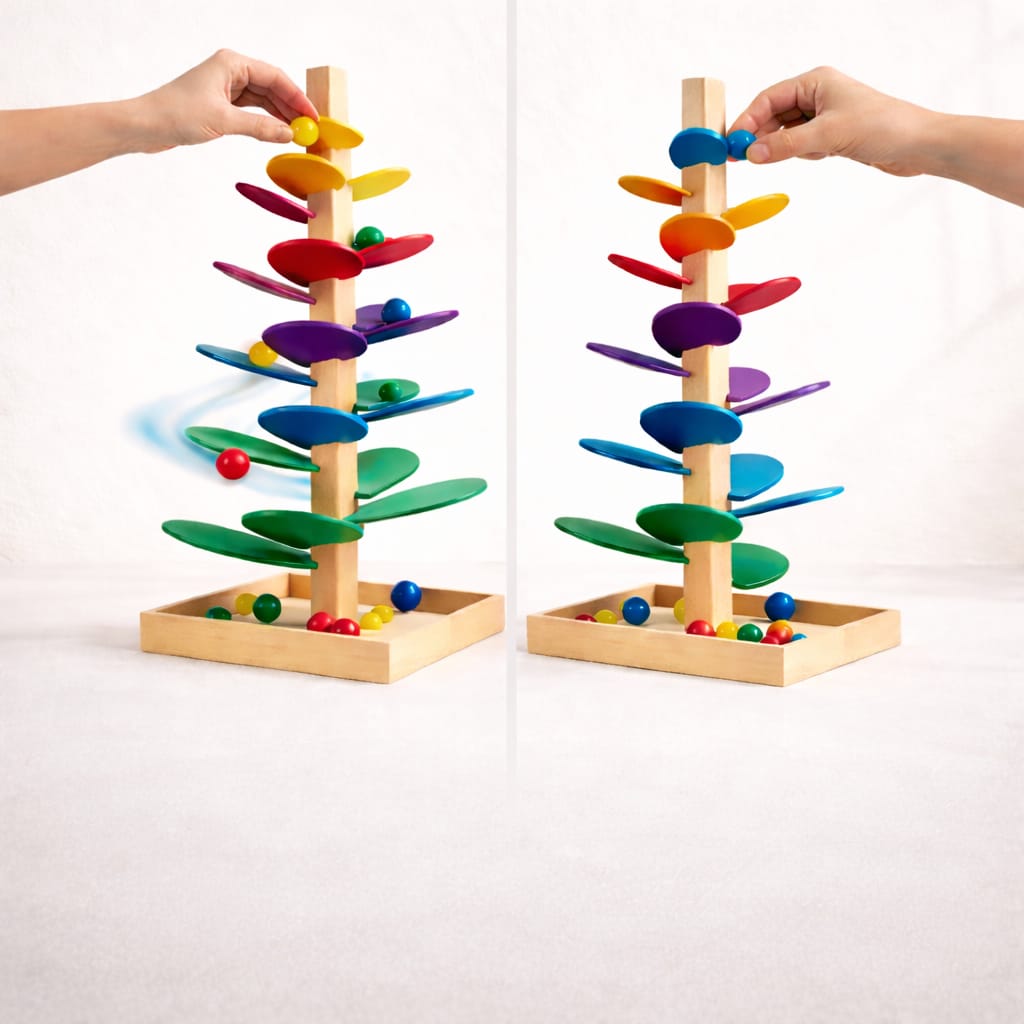 Nuivora Melody Tree™ | Montessori Wooden Musical Marble Run for Kids 3+ | Educational & Screen-Free Learning Toy