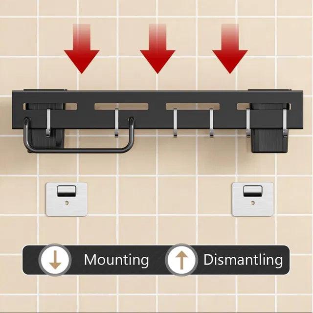 Wall Mounted Magnetic Knife Holder & Cutlery Organizer