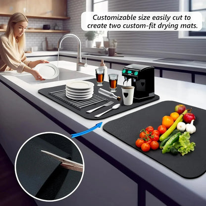 Nuivora Superdry Washable Kitchen Dish Drying Mat